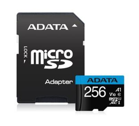 ADATA SDXC MICRO 256GB PREMIER AUSDX256GUICL10A1-RA1, CLASS 10, UHS-1, V10, SD ADAPTER, LTW. (AUSDX256GUICL10A1-RA1) ADATA SDXC MICRO 256GB PREMIER AUSDX256GUICL10A1-RA1, CLASS 10, UHS-1, V10, SD ADAPTER, LTW. (AUSDX256GUICL10A1-RA1)
